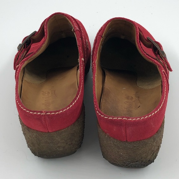 Timberland Comforia Red Suede Leather Clogs 8 1/2 - Picture 4 of 11